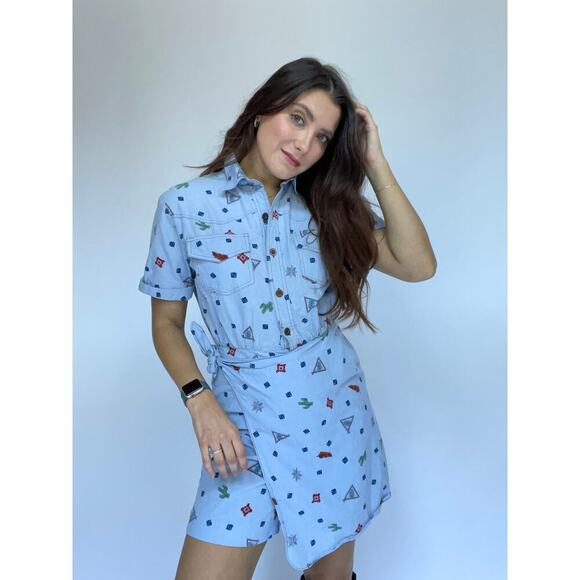 Vintage Western Novelty Print Romper - Size XS/S - Picture 1 of 10
